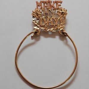 Vintage 14KD Make My Day Charm Holder Pendant